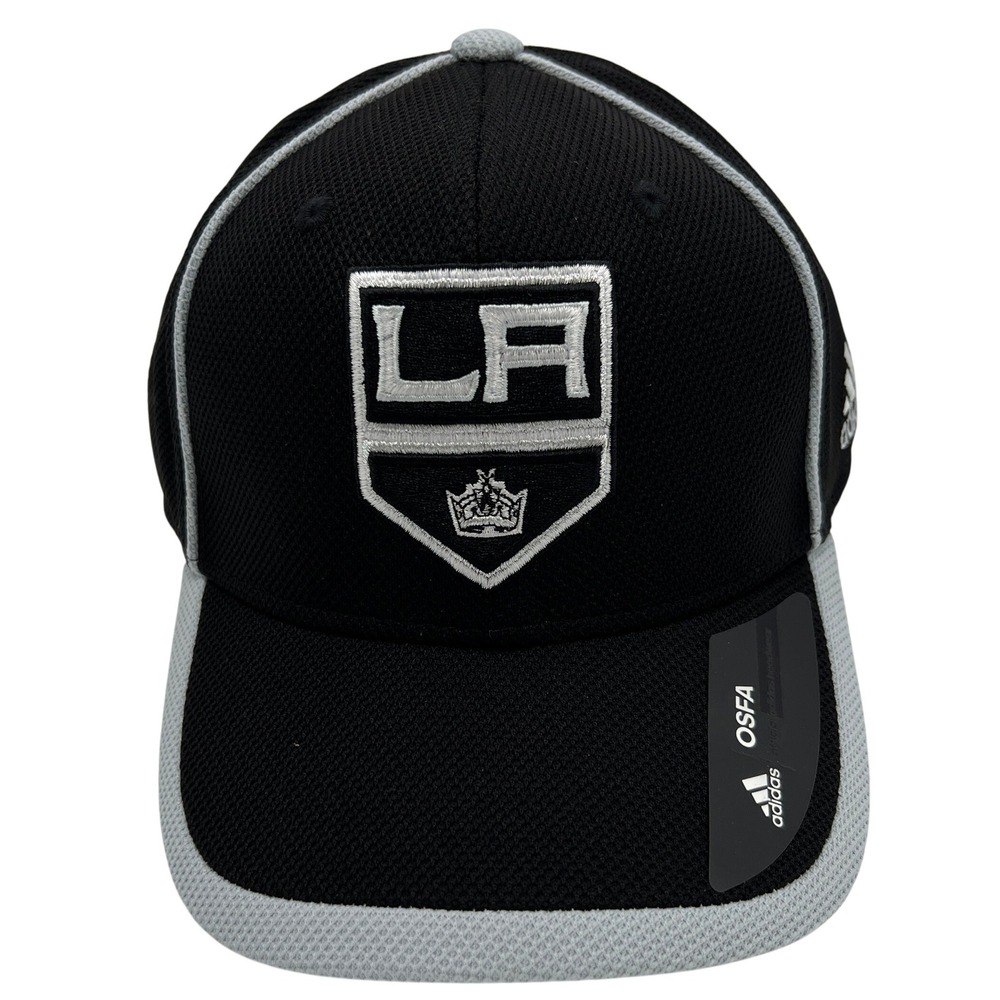Adidas NHL Los Angeles Kings Hat Black Silver Adjustable Cap‎ OSFA New
